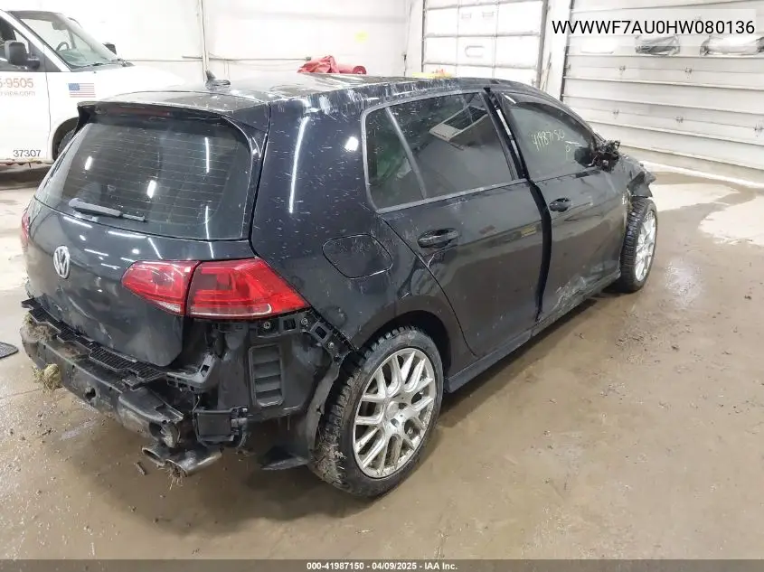 2017 Volkswagen Golf R 4-Door W/Dcc Navigation VIN: WVWWF7AU0HW080136 Lot: 41987150
