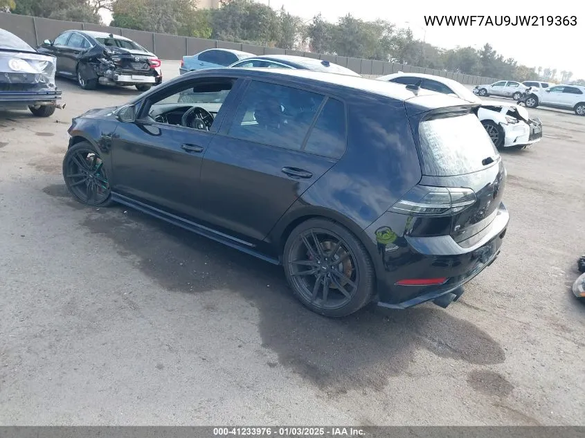 2018 Volkswagen Golf R 2.0T W/Dcc Navigation VIN: WVWWF7AU9JW219363 Lot: 41233976