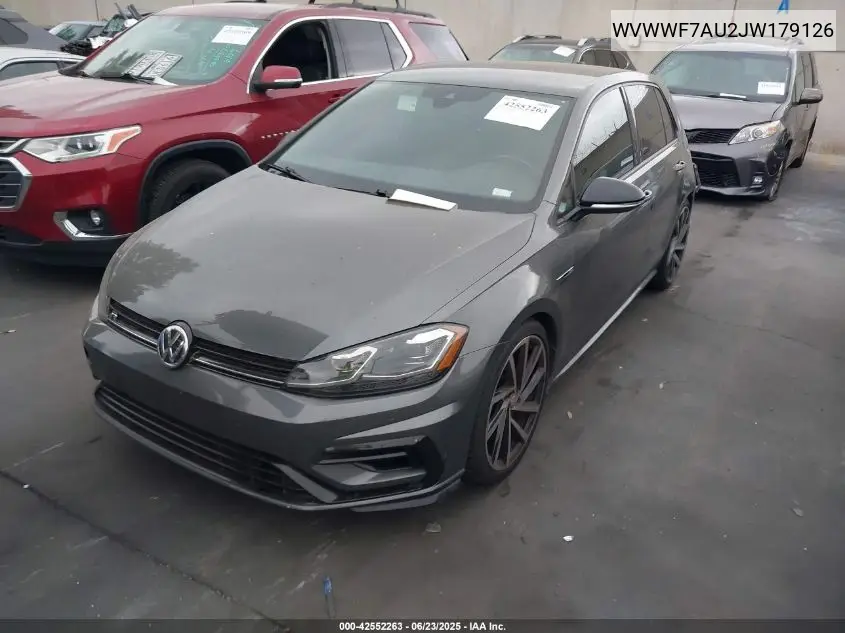 2018 Volkswagen Golf R 2.0T W/Dcc Navigation (M6) VIN: WVWWF7AU2JW179126 Lot: 42552263
