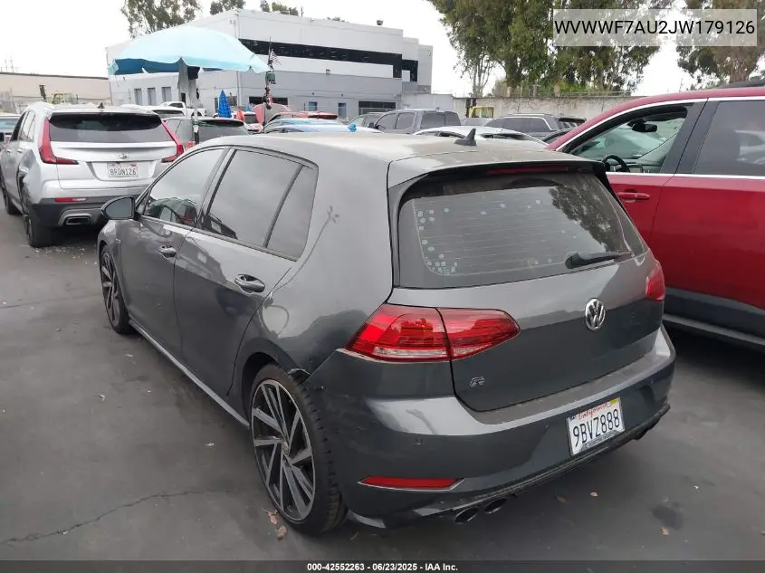 2018 Volkswagen Golf R 2.0T W/Dcc Navigation (M6) VIN: WVWWF7AU2JW179126 Lot: 42552263