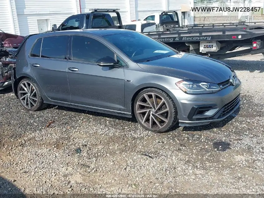 2018 Volkswagen Golf R 2.0T W/Dcc Navigation (M6) VIN: WVWWF7AU8JW228457 Lot: 42612655