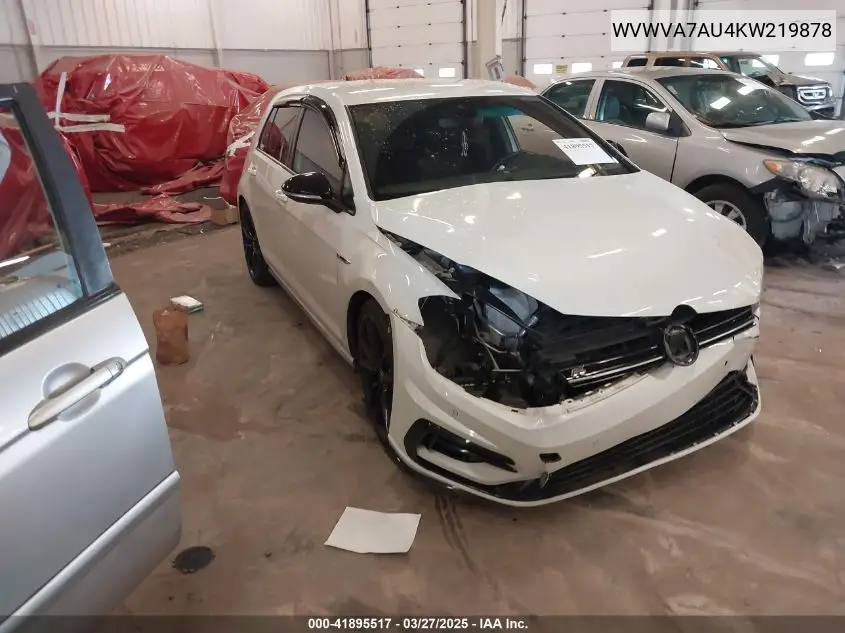 2019 Volkswagen Golf R 2.0T W/Dcc Navigation VIN: WVWVA7AU4KW219878 Lot: 41895517