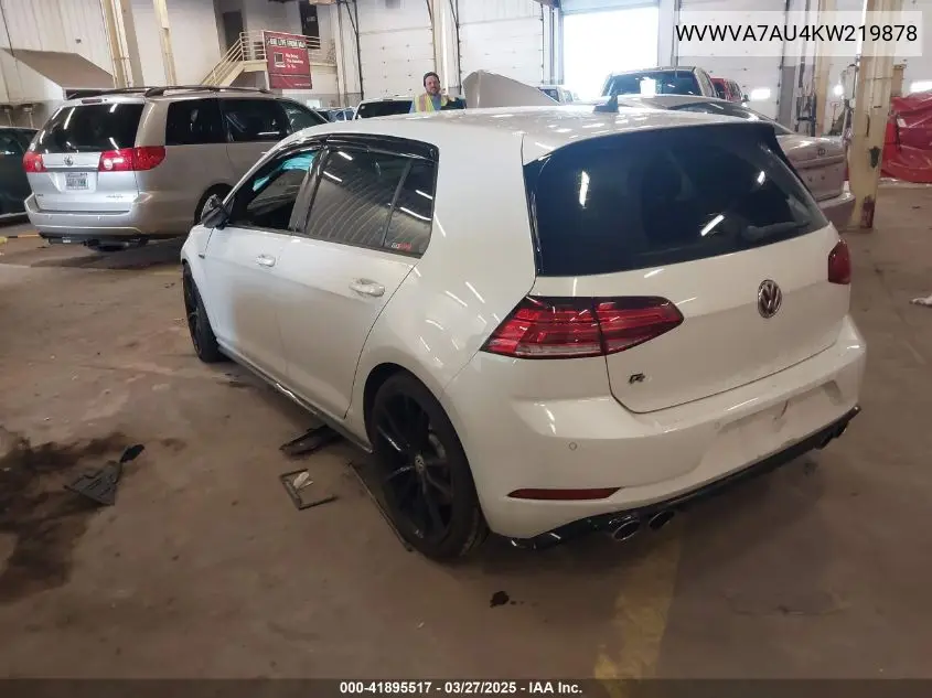 2019 Volkswagen Golf R 2.0T W/Dcc Navigation VIN: WVWVA7AU4KW219878 Lot: 41895517