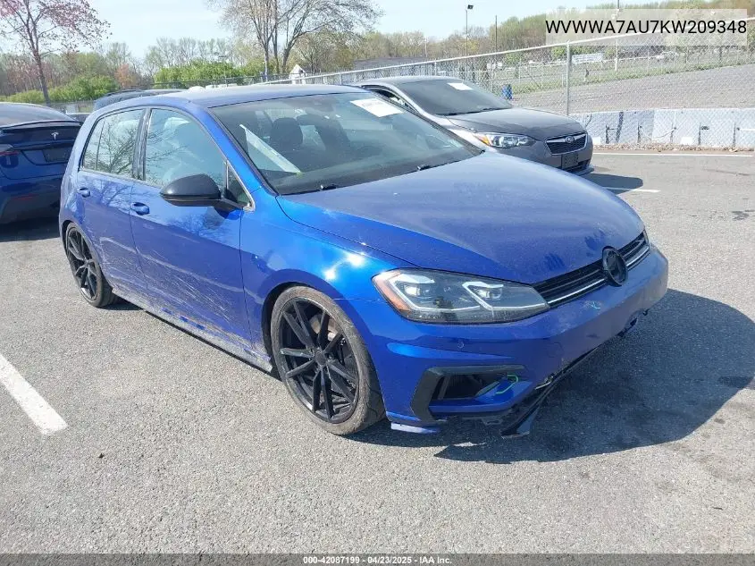 2019 Volkswagen Golf R 2.0T W/Dcc Navigation VIN: WVWWA7AU7KW209348 Lot: 42087199