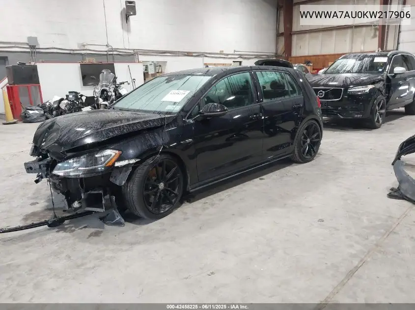 2019 Volkswagen Golf R 2.0T W/Dcc Navigation VIN: WVWWA7AU0KW217906 Lot: 42458225