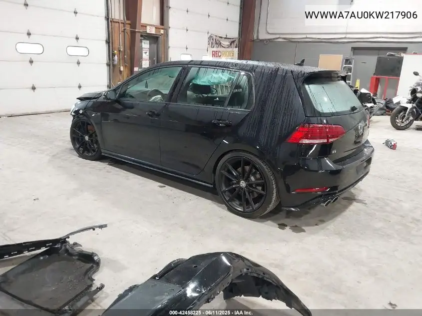 2019 Volkswagen Golf R 2.0T W/Dcc Navigation VIN: WVWWA7AU0KW217906 Lot: 42458225