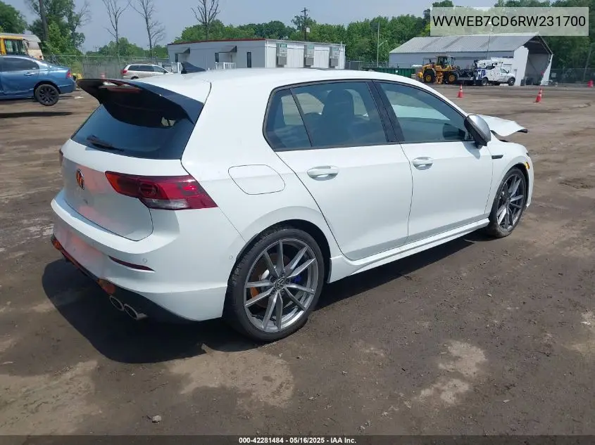 2024 Volkswagen Golf R 2.0T VIN: WVWEB7CD6RW231700 Lot: 42281484