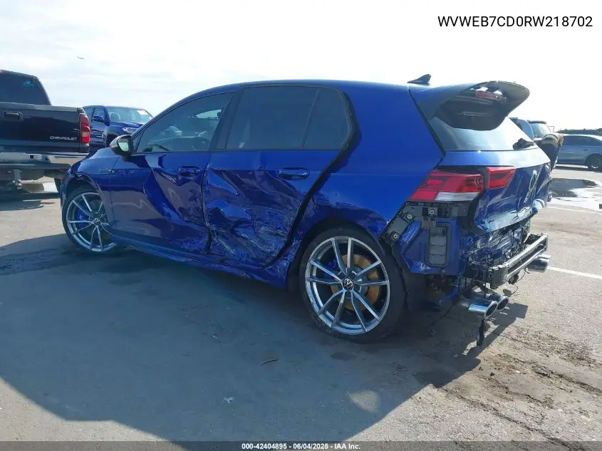 2024 Volkswagen Golf R 2.0T VIN: WVWEB7CD0RW218702 Lot: 42404895