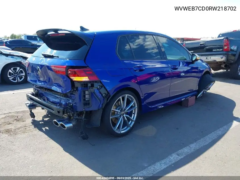 2024 Volkswagen Golf R 2.0T VIN: WVWEB7CD0RW218702 Lot: 42404895