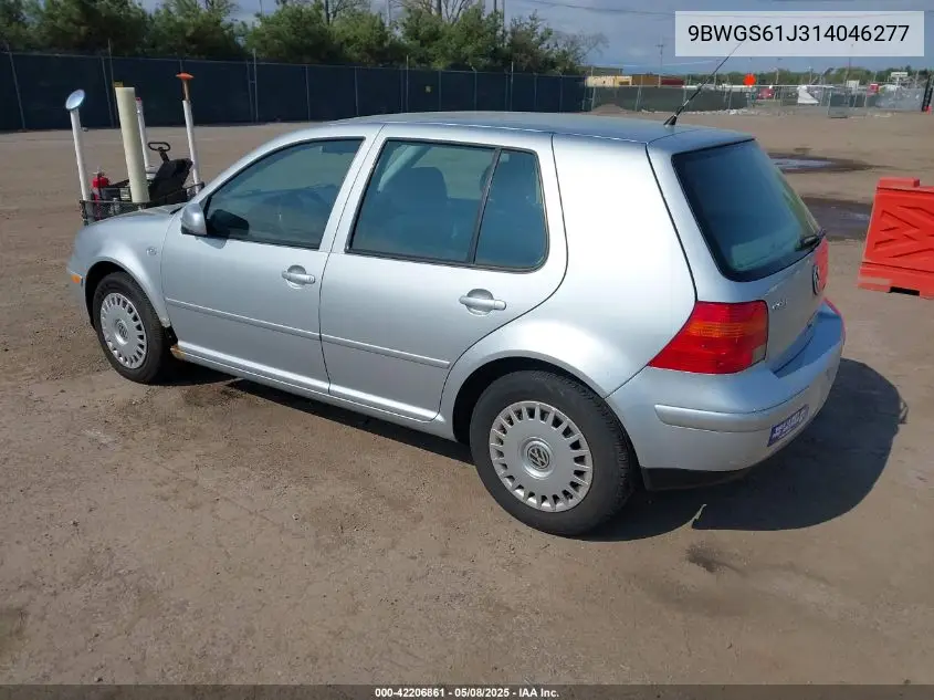 2001 Volkswagen Golf Gls VIN: 9BWGS61J314046277 Lot: 42206861