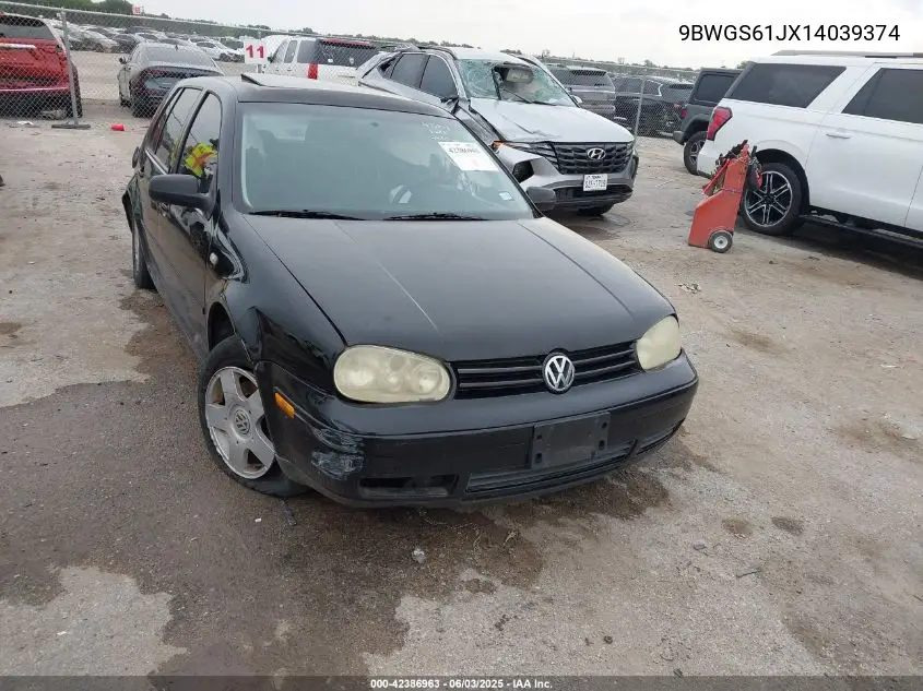 2001 Volkswagen Golf Gls VIN: 9BWGS61JX14039374 Lot: 42386963