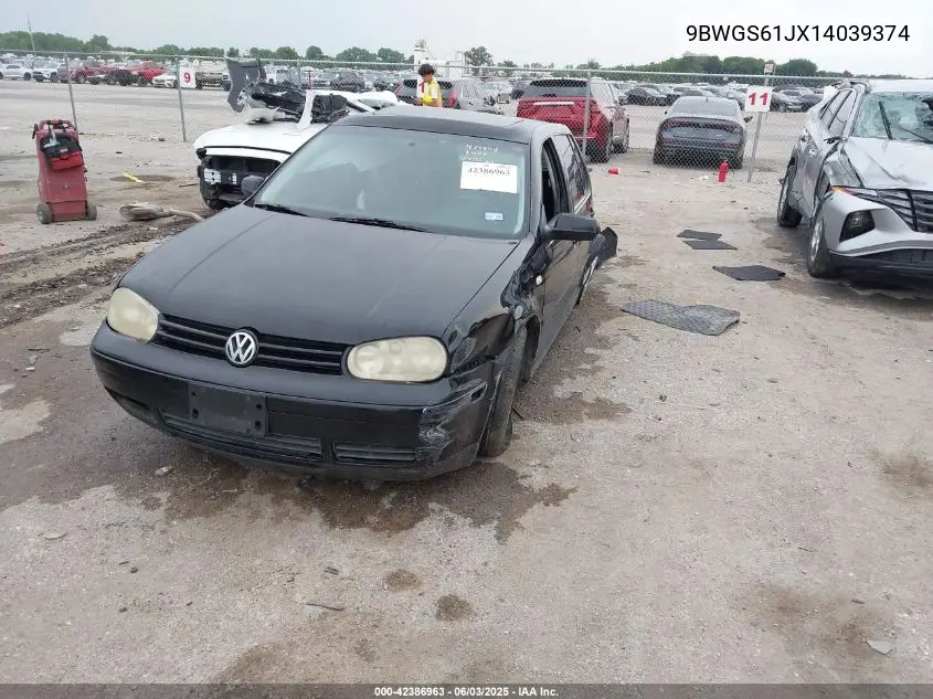 2001 Volkswagen Golf Gls VIN: 9BWGS61JX14039374 Lot: 42386963