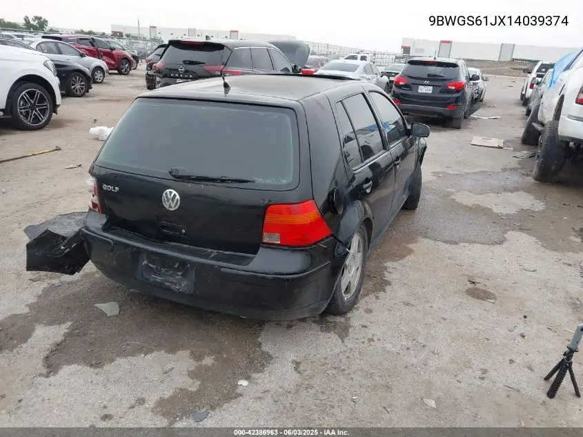 2001 Volkswagen Golf Gls VIN: 9BWGS61JX14039374 Lot: 42386963