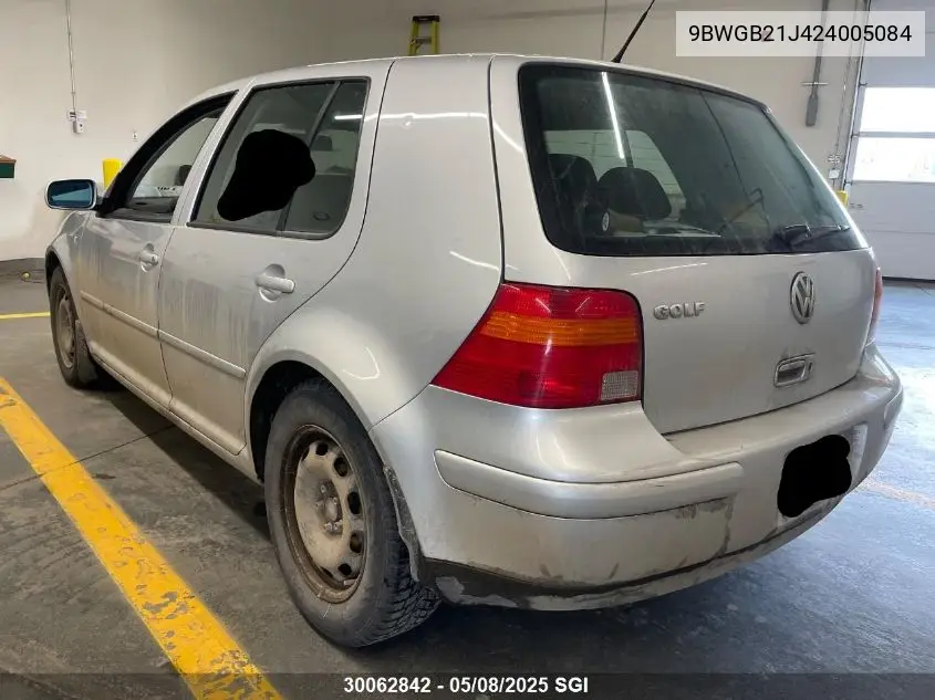 2002 Volkswagen Golf Gls VIN: 9BWGB21J424005084 Lot: 30062842