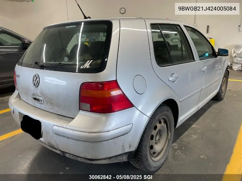 2002 Volkswagen Golf Gls VIN: 9BWGB21J424005084 Lot: 30062842