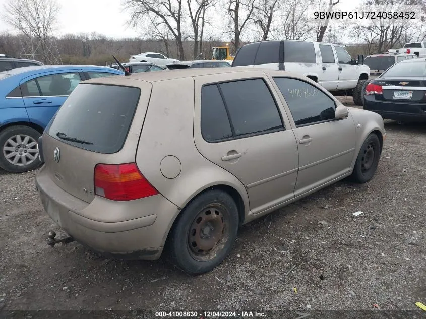 2002 Volkswagen Golf Gls Tdi VIN: 9BWGP61J724058452 Lot: 41008630