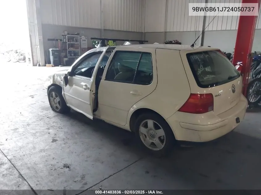 2002 Volkswagen Golf Gls 2.0L VIN: 9BWGB61J724050737 Lot: 41483836