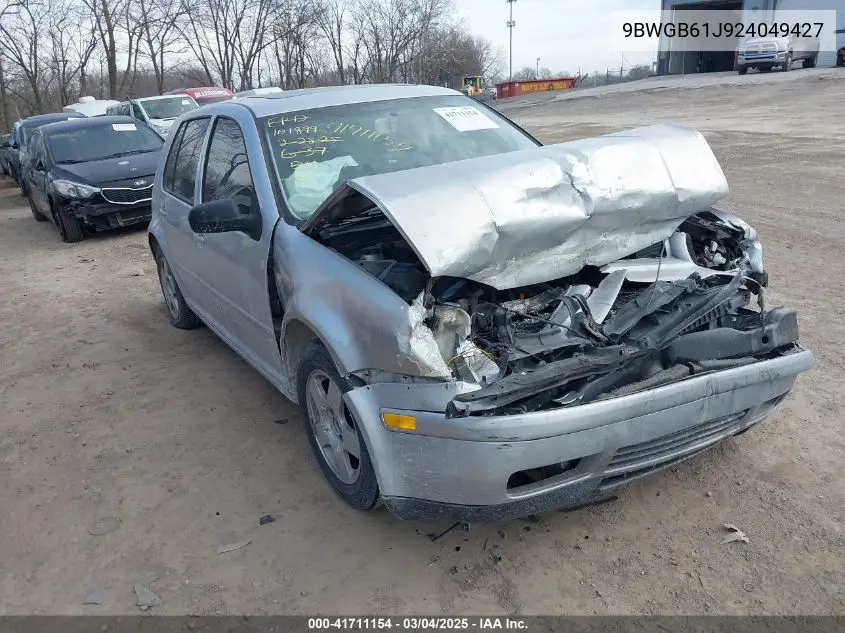 2002 Volkswagen Golf Gls 2.0L VIN: 9BWGB61J924049427 Lot: 41711154