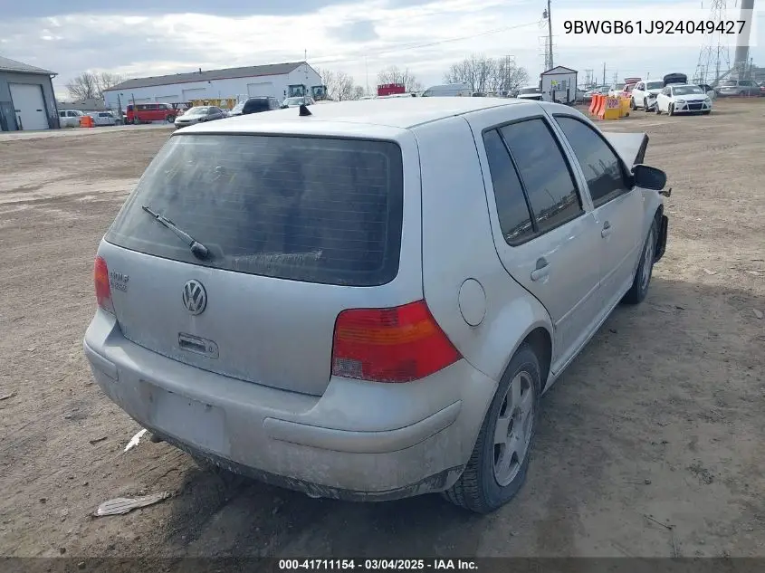 2002 Volkswagen Golf Gls 2.0L VIN: 9BWGB61J924049427 Lot: 41711154