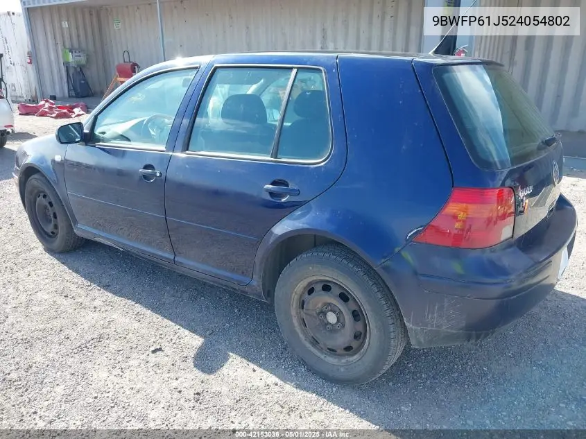 2002 Volkswagen Golf Gl Tdi VIN: 9BWFP61J524054802 Lot: 42153036
