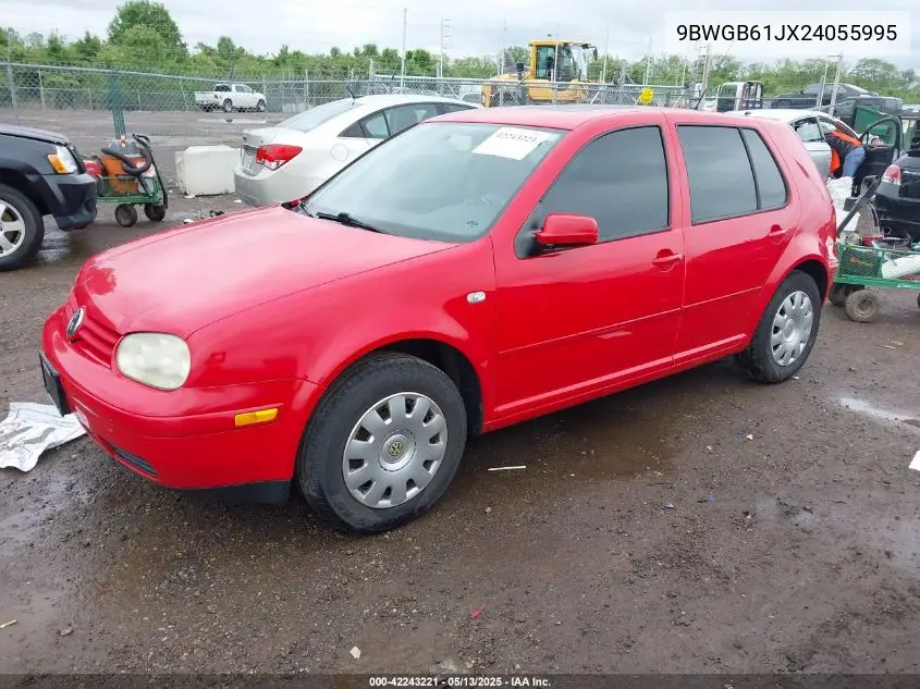 2002 Volkswagen Golf Gls 2.0L VIN: 9BWGB61JX24055995 Lot: 42243221