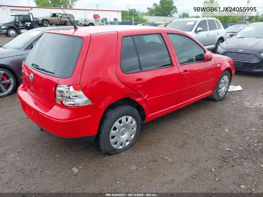2002 Volkswagen Golf Gls 2.0L VIN: 9BWGB61JX24055995 Lot: 42243221