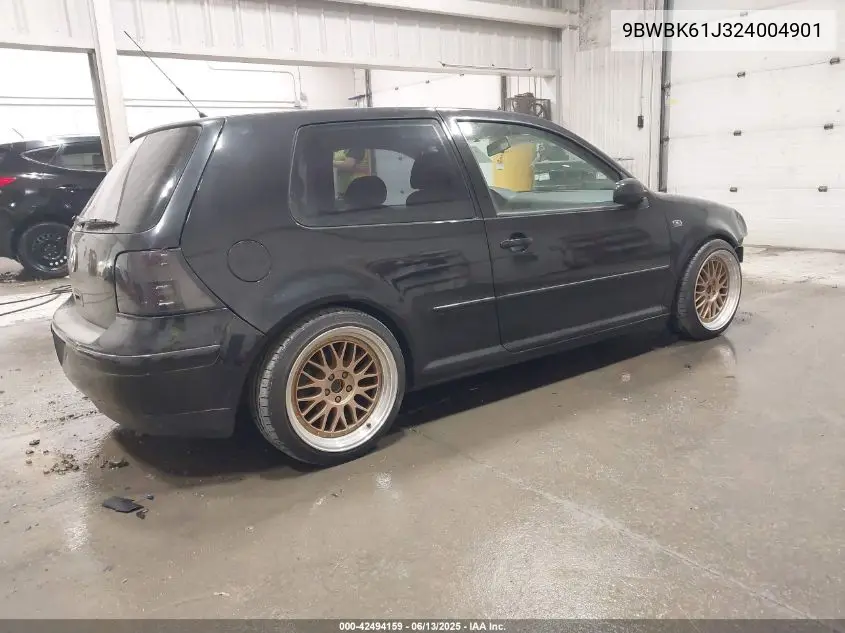 2002 Volkswagen Golf Gl VIN: 9BWBK61J324004901 Lot: 42494159