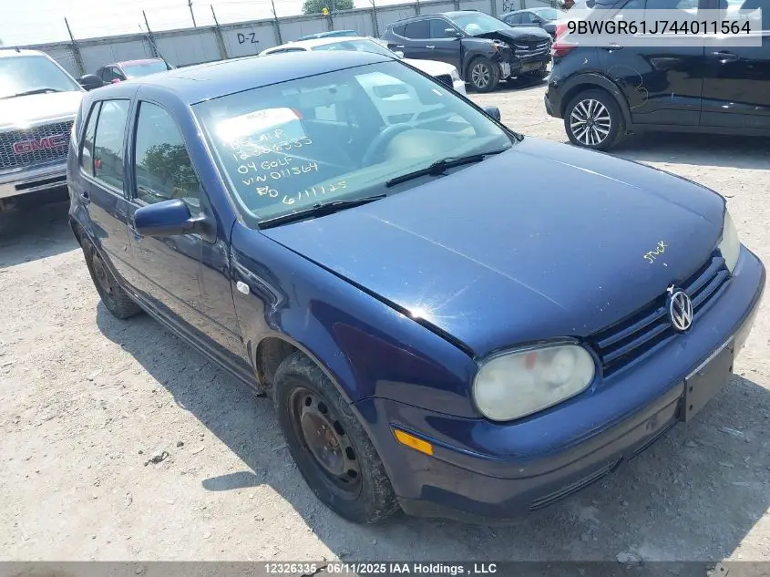 2004 Volkswagen Golf VIN: 9BWGR61J744011564 Lot: 12326335