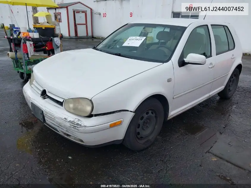 2004 Volkswagen Golf Gl 2.0L VIN: 9BWFL61J244007452 Lot: 41975523