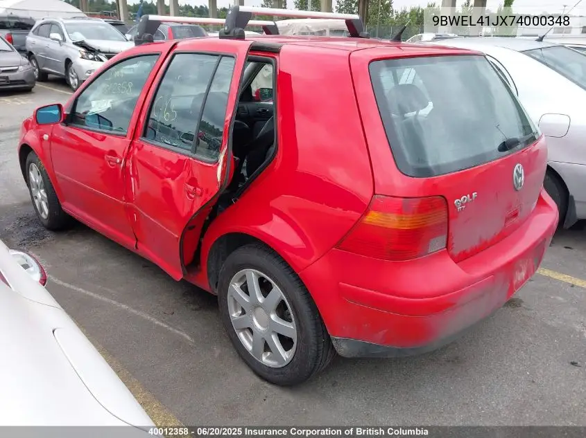 2007 Volkswagen City Golf VIN: 9BWEL41JX74000348 Lot: 40012358