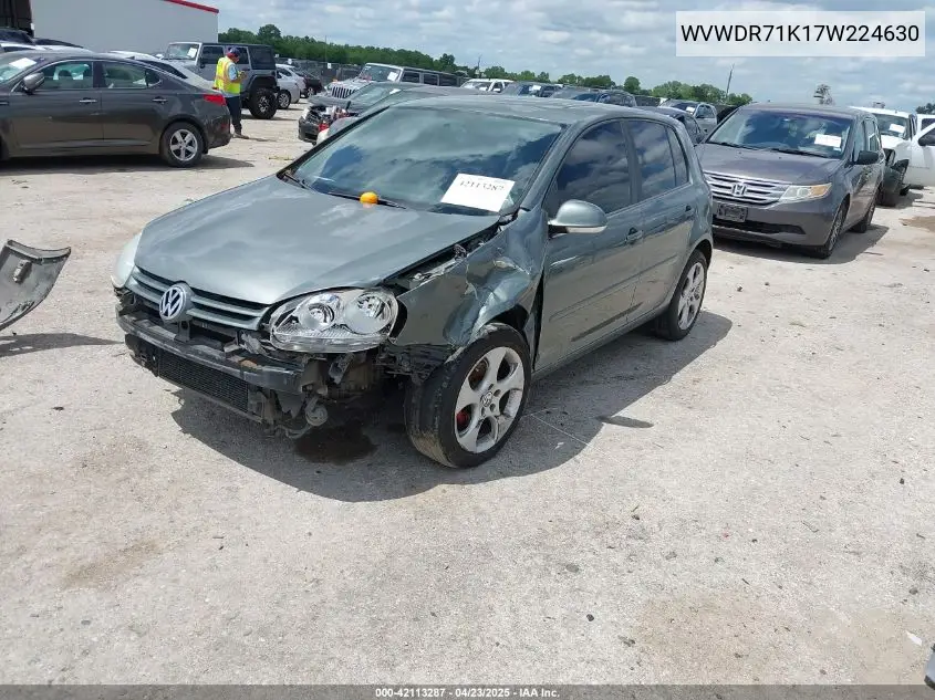 2007 Volkswagen Rabbit 4-Door VIN: WVWDR71K17W224630 Lot: 42113287