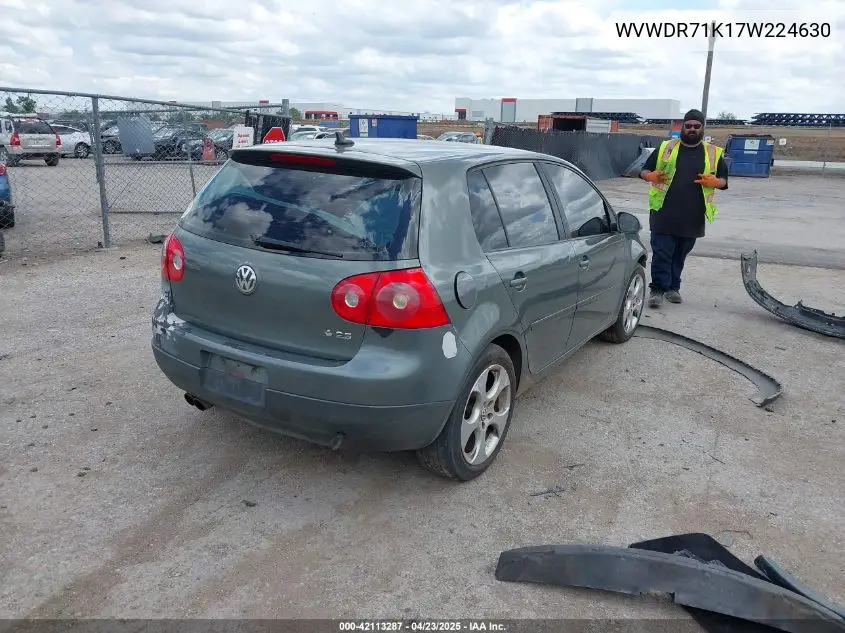 2007 Volkswagen Rabbit 4-Door VIN: WVWDR71K17W224630 Lot: 42113287