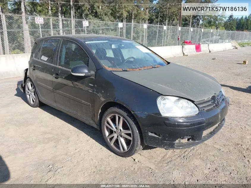 2007 Volkswagen Rabbit 4-Door VIN: WVWCR71K57W186136 Lot: 42171158