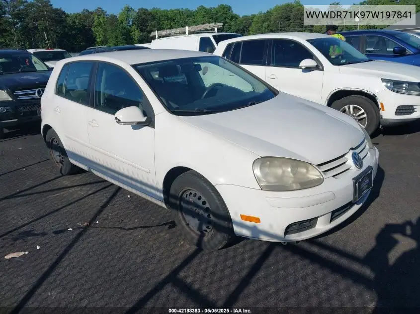 2007 Volkswagen Rabbit 4-Door VIN: WVWDR71K97W197841 Lot: 42188383