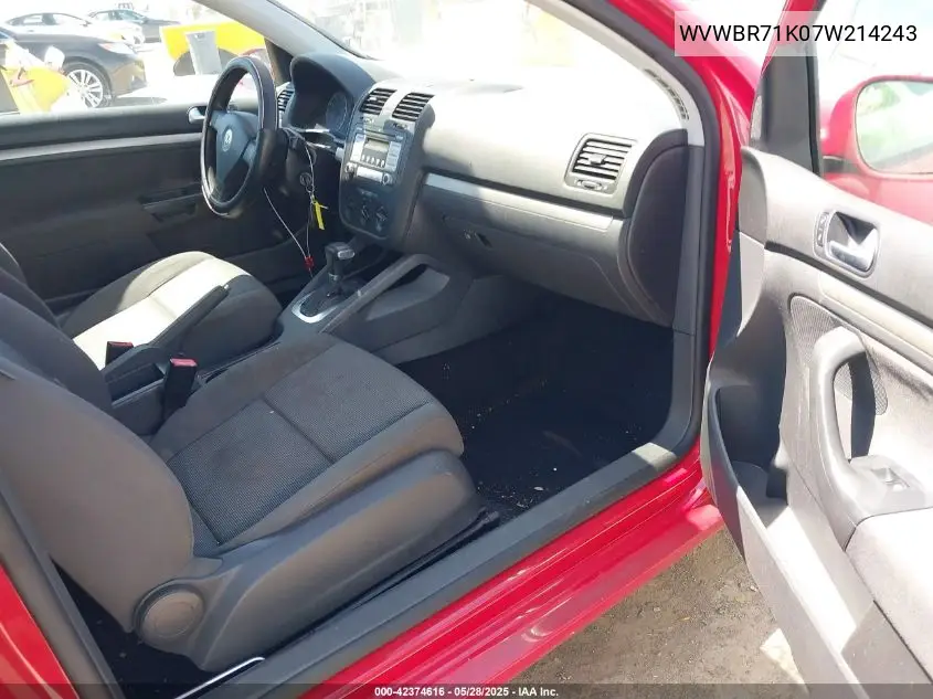 2007 Volkswagen Rabbit 2-Door VIN: WVWBR71K07W214243 Lot: 42374616