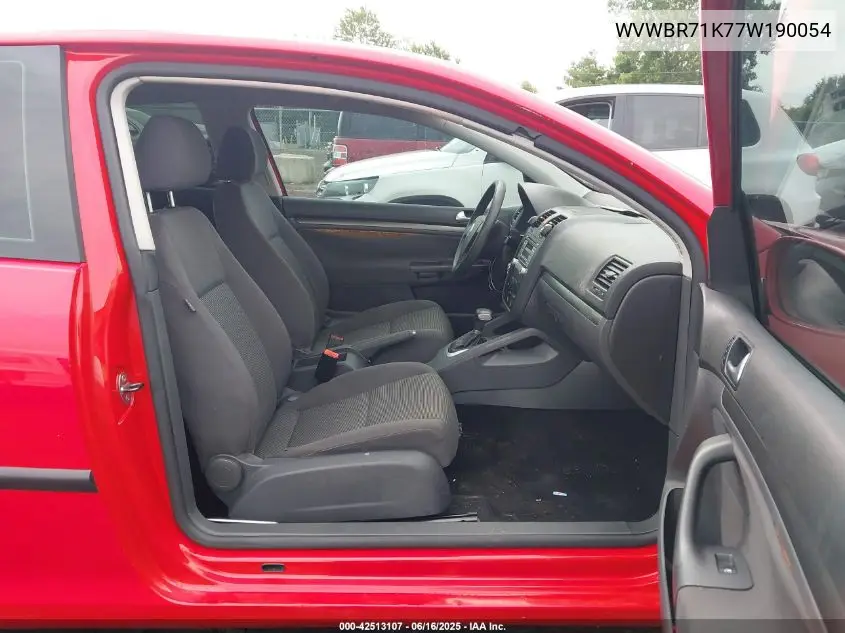 2007 Volkswagen Rabbit 2-Door VIN: WVWBR71K77W190054 Lot: 42513107