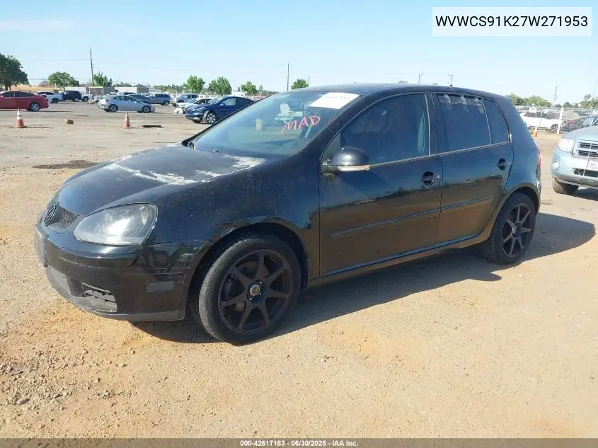 2007 Volkswagen Rabbit 4-Door VIN: WVWCS91K27W271953 Lot: 42617183
