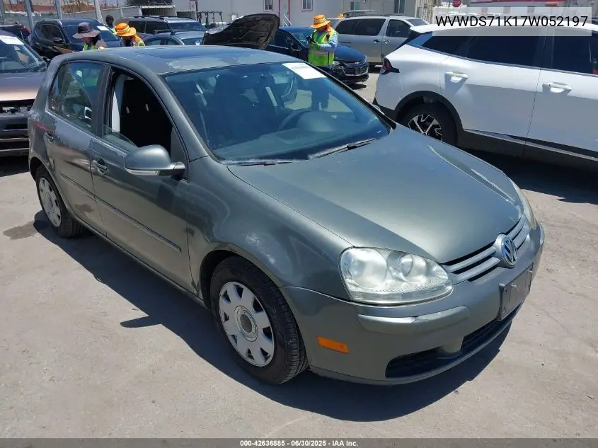 2007 Volkswagen Rabbit 4-Door VIN: WVWDS71K17W052197 Lot: 42636885