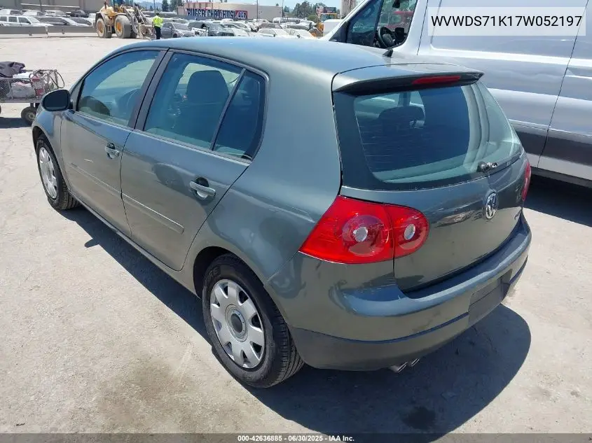 2007 Volkswagen Rabbit 4-Door VIN: WVWDS71K17W052197 Lot: 42636885