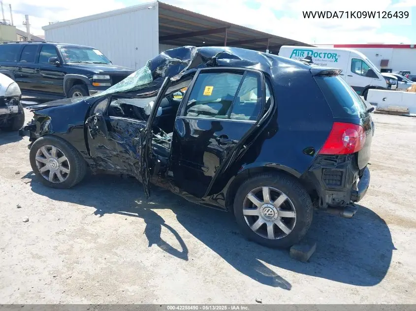 2009 Volkswagen Rabbit S VIN: WVWDA71K09W126439 Lot: 42258490