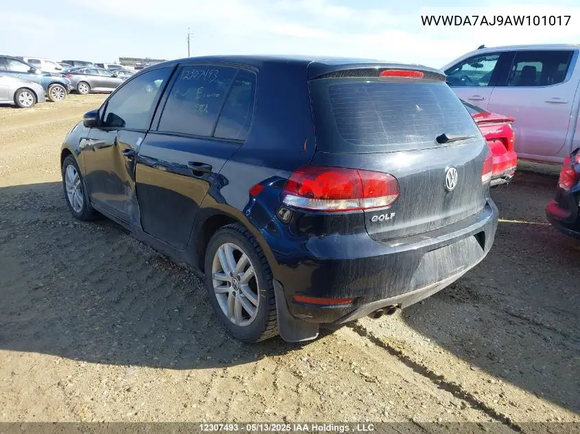 2010 Volkswagen Golf 2.5L Comfortline/2.5L Highline/2.5L Trendline VIN: WVWDA7AJ9AW101017 Lot: 12307493