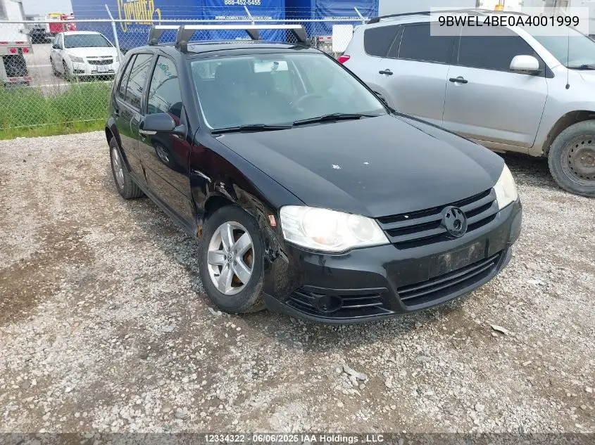 2010 Volkswagen City Golf VIN: 9BWEL4BE0A4001999 Lot: 12334322