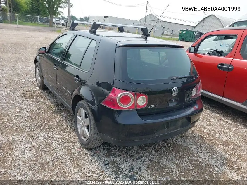 2010 Volkswagen City Golf VIN: 9BWEL4BE0A4001999 Lot: 12334322