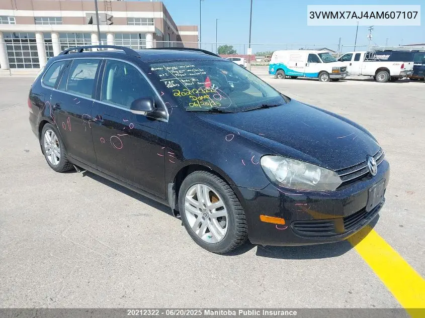 2010 Volkswagen Golf 2.5 VIN: 3VWMX7AJ4AM607107 Lot: 20212322