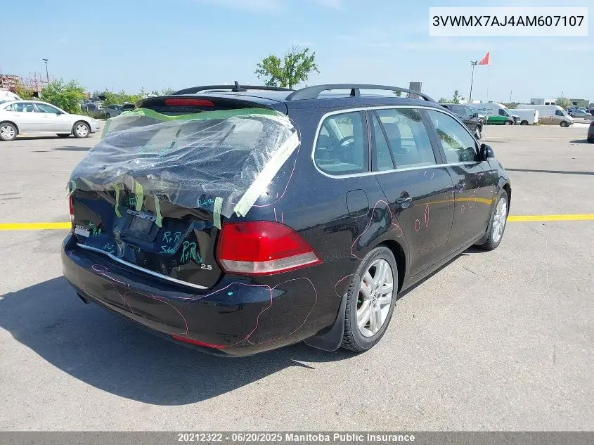 2010 Volkswagen Golf 2.5 VIN: 3VWMX7AJ4AM607107 Lot: 20212322