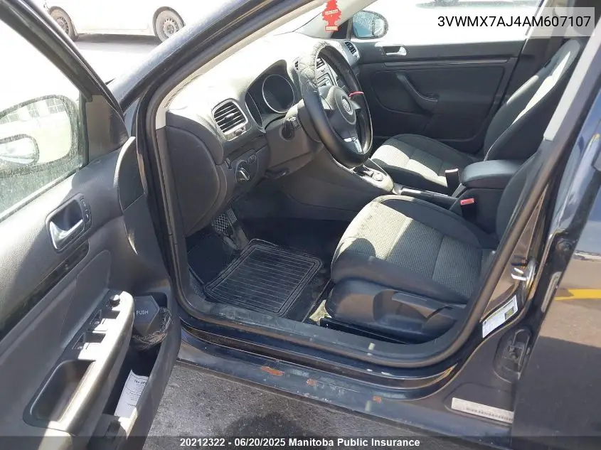 2010 Volkswagen Golf 2.5 VIN: 3VWMX7AJ4AM607107 Lot: 20212322