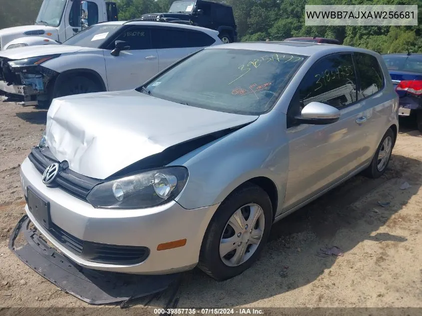 2010 Volkswagen Golf 2-Door VIN: WVWBB7AJXAW256681 Lot: 39857735