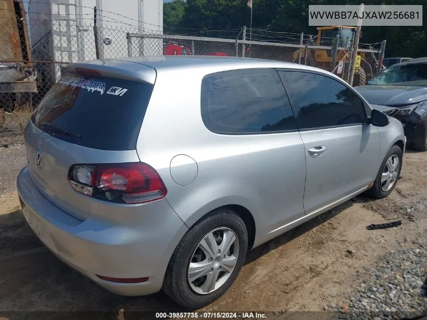 2010 Volkswagen Golf 2-Door VIN: WVWBB7AJXAW256681 Lot: 39857735