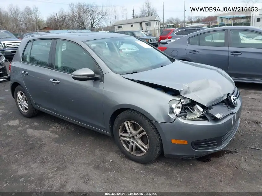 2010 Volkswagen Golf 4-Door W/Pzev (A6) VIN: WVWDB9AJ0AW216453 Lot: 42032851