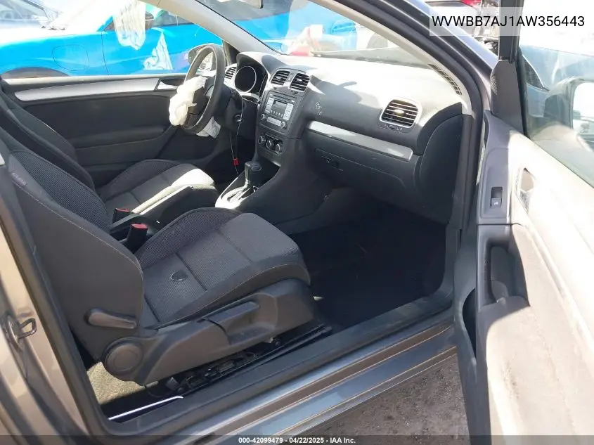 2010 Volkswagen Golf 2-Door VIN: WVWBB7AJ1AW356443 Lot: 42099479